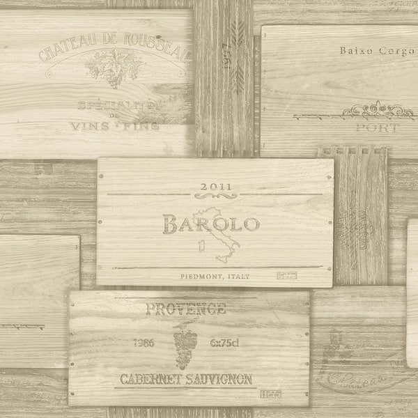 Chesapeake Randolph Beige Wine Boxes Beige Wallpaper Sample 3117 ...