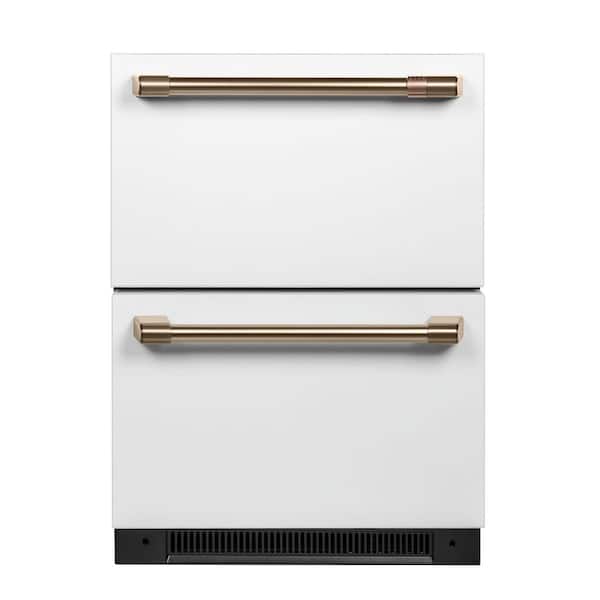 Cafe 5.7 cu. ft. Built-in Undercounter Dual Drawer Refrigerator with Adjustable Storge in Matte White, Fingerprint Resistant