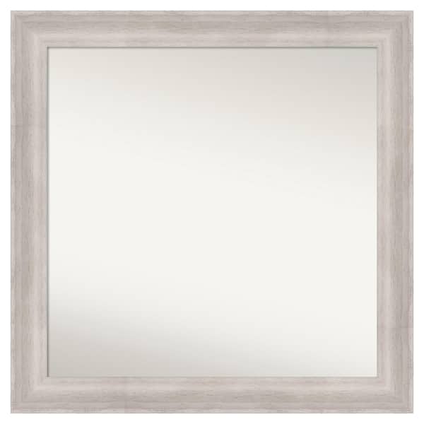 Amanti Art Beachwood Grey 31 in. x 31 in. Non-Beveled Coastal Square Wood Framed Bathroom Wall Mirror in Gray