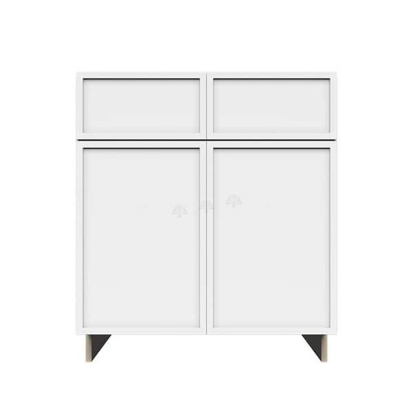 LIFEART CABINETRY Slim Shaker Assembled 36 in. W x 34.5 in. H x 24 in. D Sink Base Kitchen Cabinet in White
