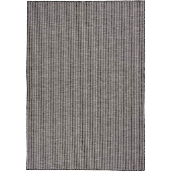 Positano Charcoal 4 ft. x 6 ft. Solid Contemporary Indoor/Outdoor Patio Area Rug