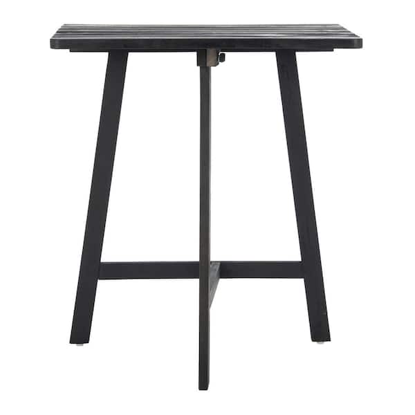 SAFAVIEH Benton Dark Slate Grey Square Wood Outdoor Side Table