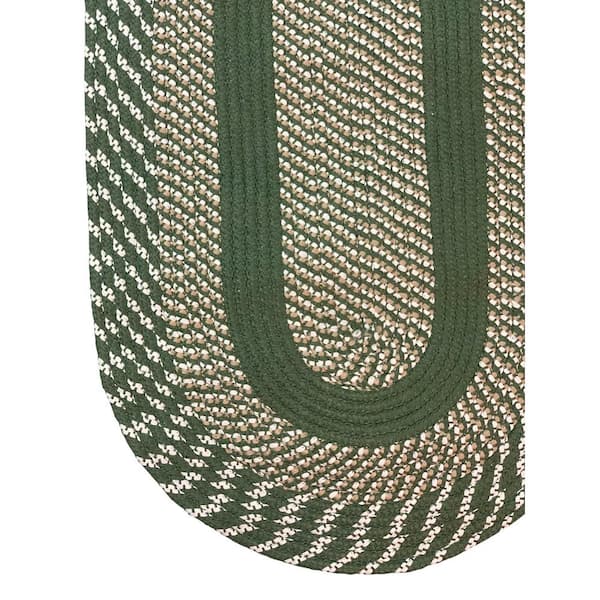 Newport Braid Collection Sage 24" x 72" Runner 100% Polypropylene Reversible Area Rug