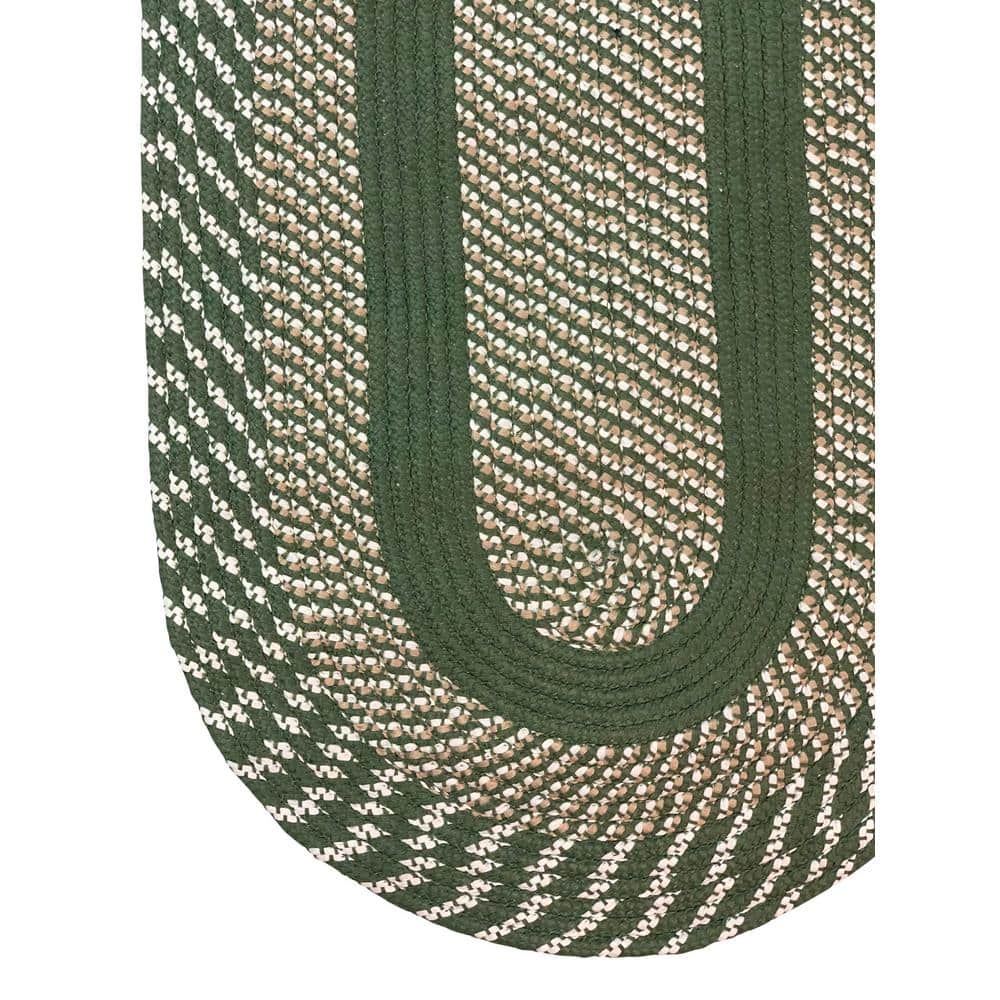 Sage Green Braided Synthetic Reversible Rug 20" x 48"