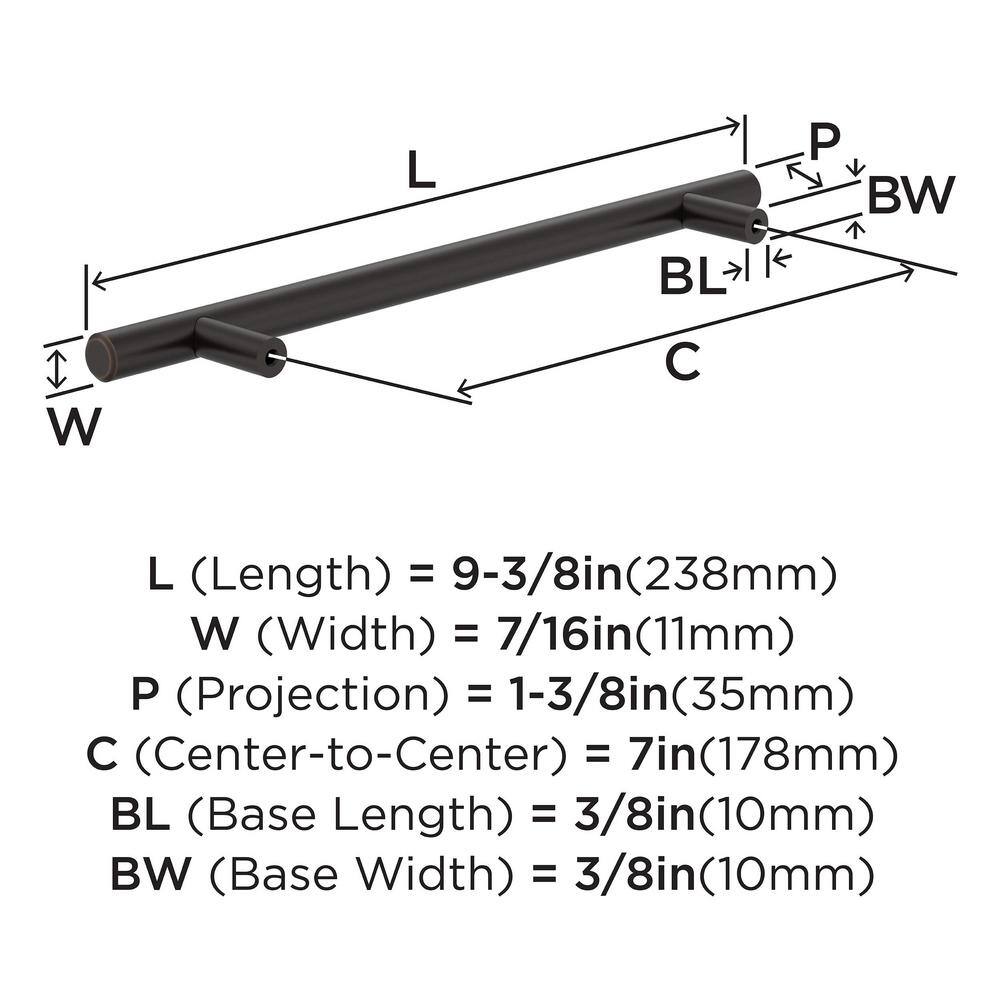 7-Inch Oil-Rubbed Bronze Modern Bar Cabinet Pull