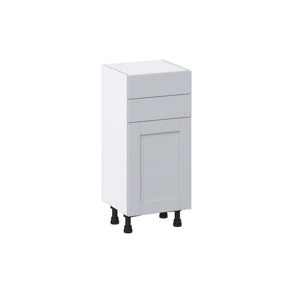 J COLLECTION Cumberland Light Gray Shaker Assembled Base Kitchen Cabinet with Inner Drawers (24 in. W x 34.5 in. H x 14 in. D)
