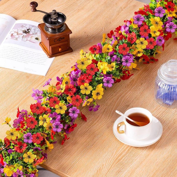 5.9 ft. Multi-Colored Artificial Daisy Flower Garland HAHD089