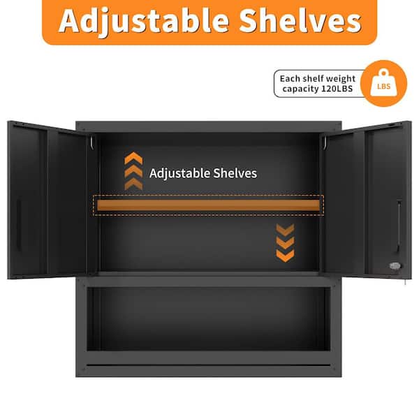 29.5 in. W x 11.8 in. D x 30.3 in. H Metal Bathroom Storage Wall