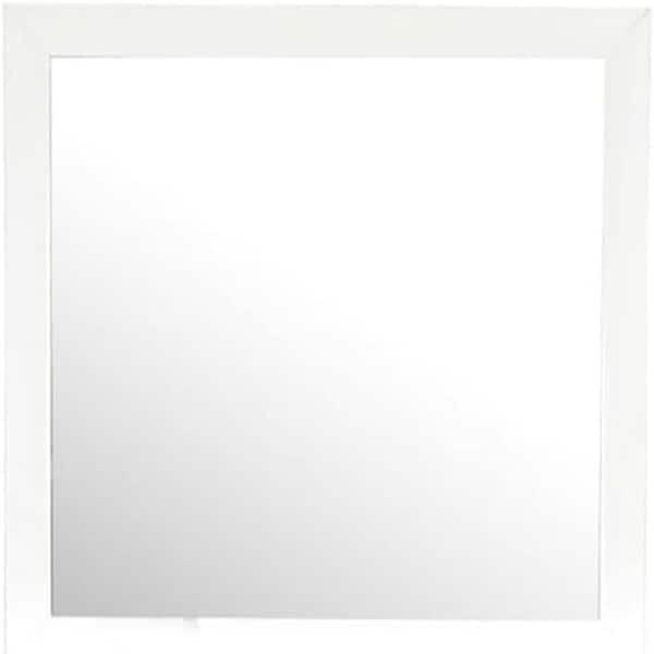 HOME IMPORTS EMPORIUM White 36 in. W x 2 in. H Rectangle Framed Mirror