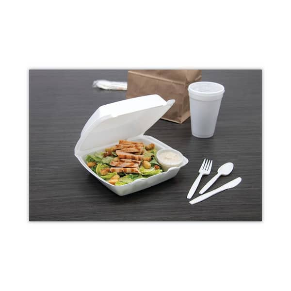 Dart Carryout Food Containers, White, Foam, 6 x 6 x 3 - 500 count