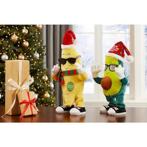 10.63 in. Animated Dancing Christmas Banana and Avocado Asst.