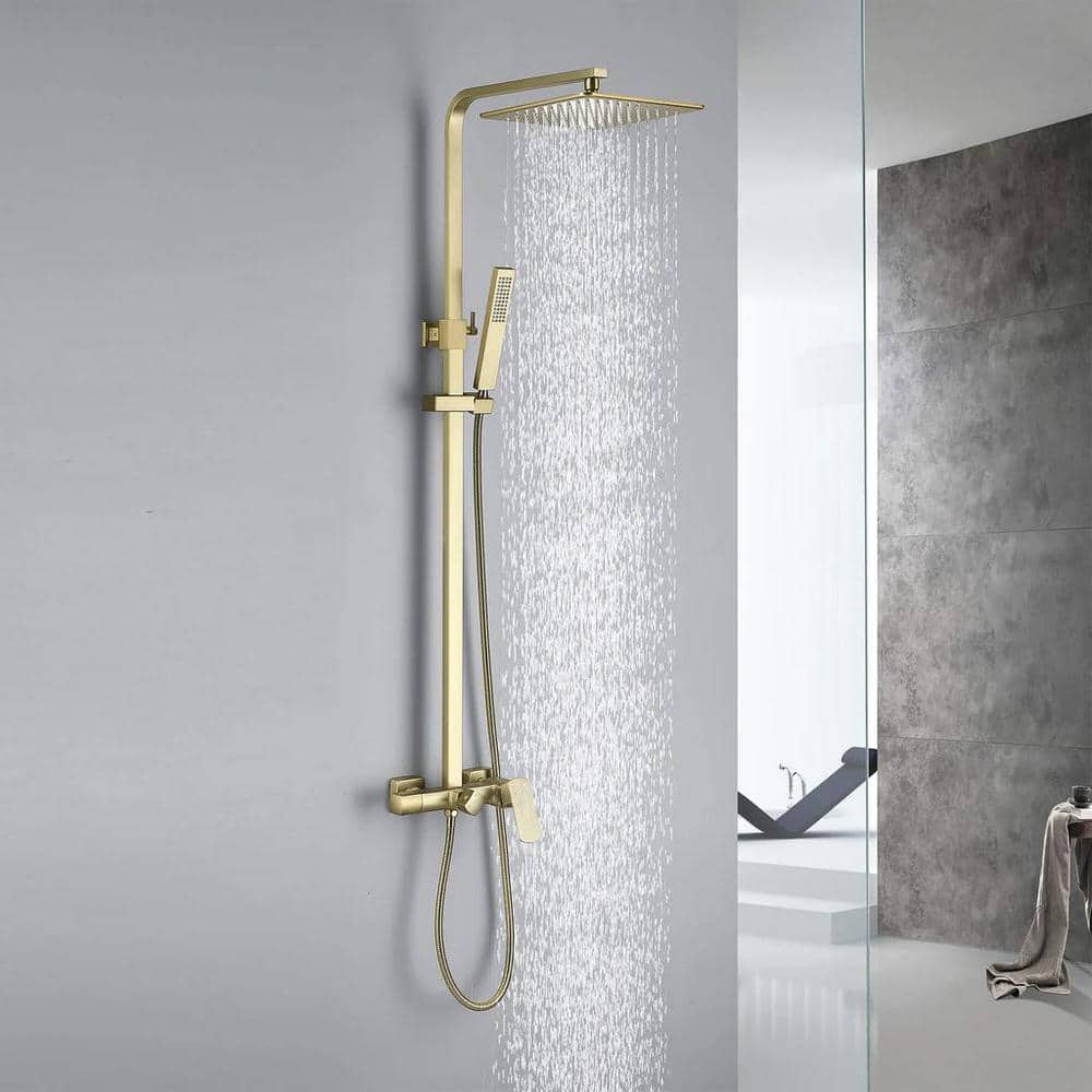 Single Handle 1-Spray Pattern 2 Shower Heads Shower Faucet 1.8 GPM,Rain Sho