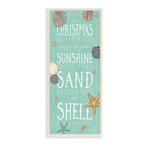 "Christmas Wish For Sentiments Holiday" by Stephanie Workman Marrott Unframed Nature Wood Wall Art Print 7 in. x 17 in.