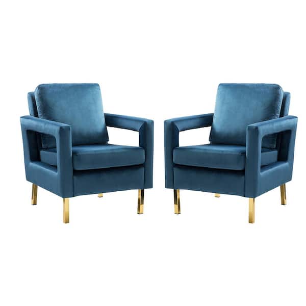 Jayden Creation Anika Golden Base Navy Comfy Arm Chair Set Of 2 Chm0014 S2 The Home Depot Jayden Creation Anika Golden Base Navy, Comfy Arm Chair