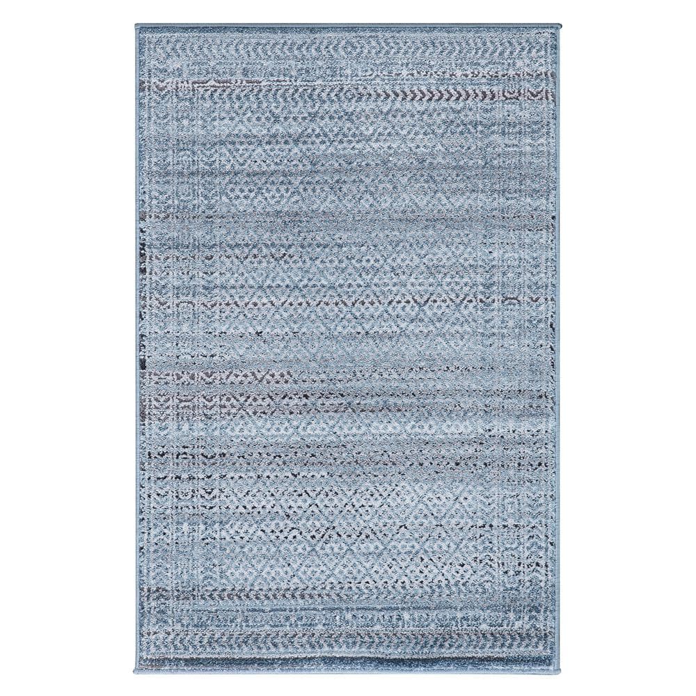 Brair Blue Doormat 2 ft. x 3 ft. Striped Polypropylene Accent Rug
