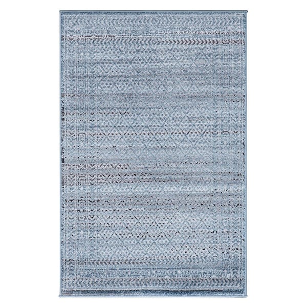 Home Decorators Collection Brair Blue Doormat 2 ft. x 3 ft. Striped Polypropylene Accent Rug