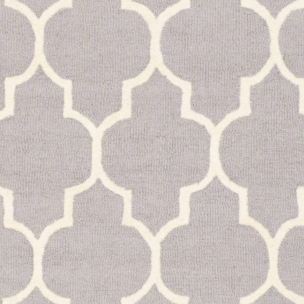 Hand-Tufted Elegance Silver & Ivory Wool 8' x 10' Area Rug