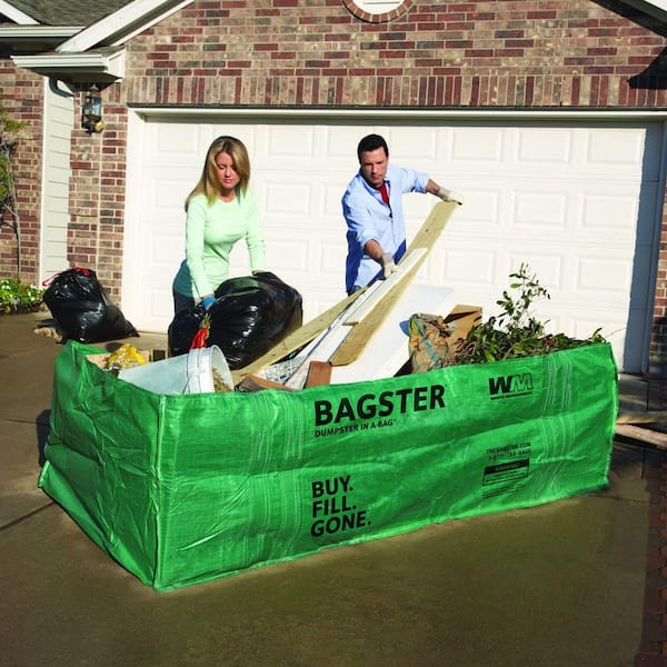 Green 2 Bag BAGSTER 3CUYD Dumpster in a Bag Holds up to 3,300 lb 