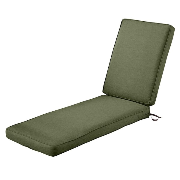 Classic Accessories 80 in. L x 26 in. W x 3 in. T Montlake Heather Fern Green Outdoor Chaise Lounge Cushion