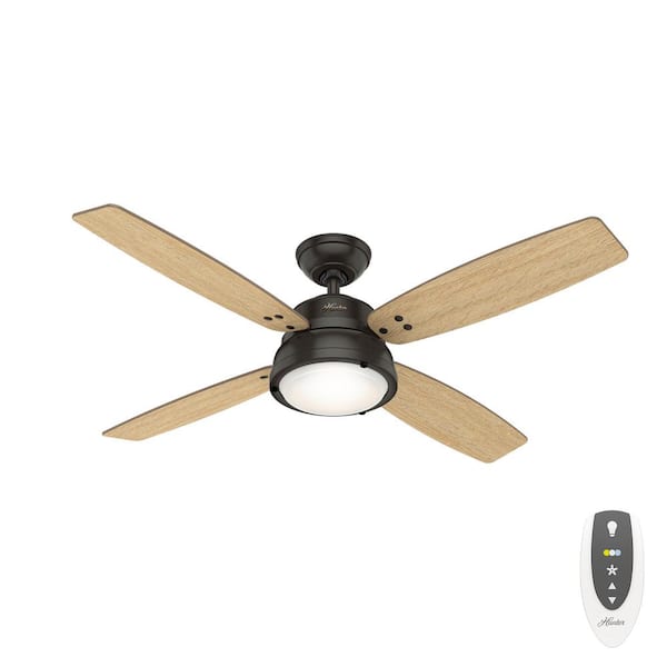 Smart Ceiling Fan with LED Light Kit and WINK Hub Remote Control Bronze 52 in