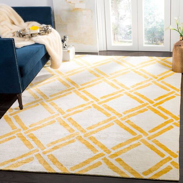 Moroccan 6 ft. x 9 ft. Ivory/Gold Trellis Area Rug