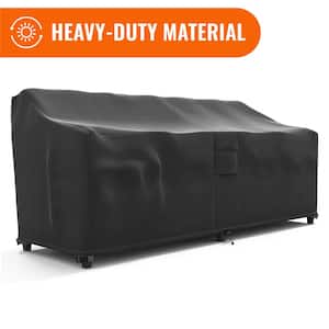 Medium Black Love Seat Weatherproof Outdoor Patio Sofa Protector Cover