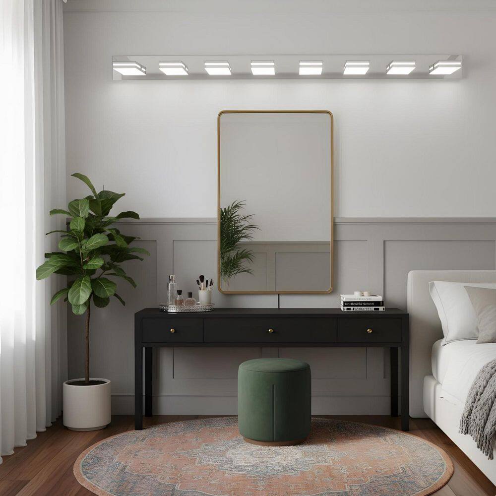 63 in. 8-Light LED Chrome Bathroom Vanity Light with Dimmable 6000K Light and 180° Rotatable Shade price history on PriceWatchPro