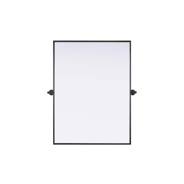 Unbranded Timeless Home Black 27 in. W x 36 in. H Rectangular Pivot Mirror