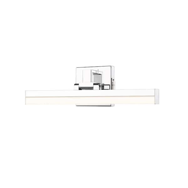 Unbranded Liam 18 in. 2-Light Chrome Integrated LED Vanity Light with Frosted Plastic Shade