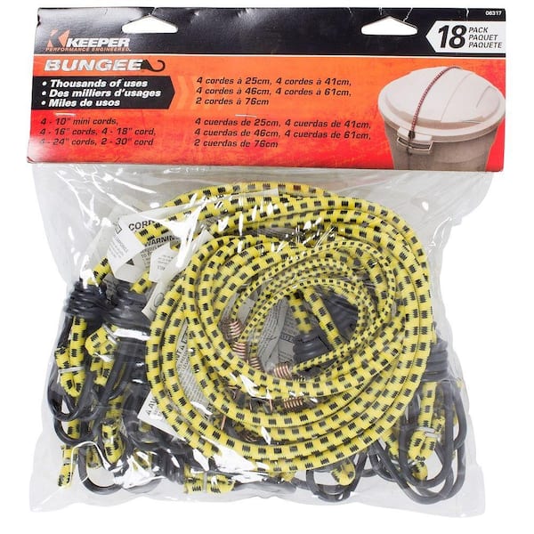 Stalwart Stalwart 10-Pack Virgin Rubber 18 in. Bungee Cords with Vinyl  Coated Hooks M600012 - The Home Depot