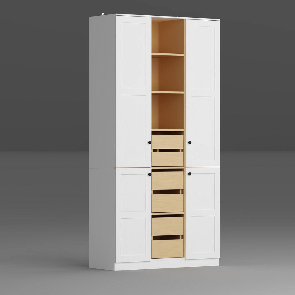 Fufu Gaga White Wooden In W Sideboard Storage Cabinet Wardrobe