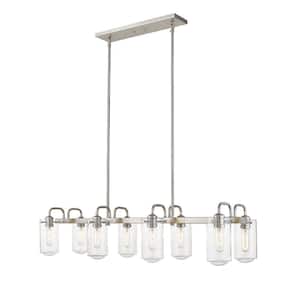 Delaney 8-Light Brushed Nickel Chandelier with Glass Shade