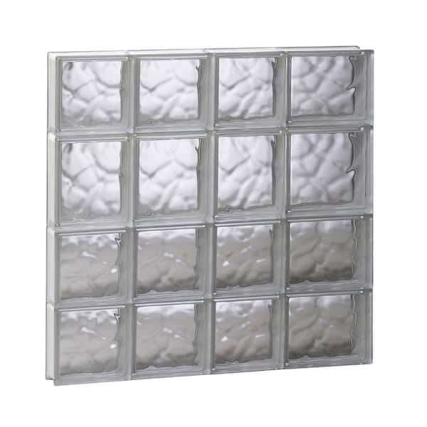 Clearly Secure 25 in. x 25 in. x 3.125 in. Frameless Wave Pattern Non-Vented Glass Block Window