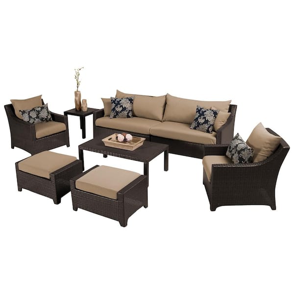 RST Brands Deco 8-Piece Patio Seating Set with Delano Beige Cushions