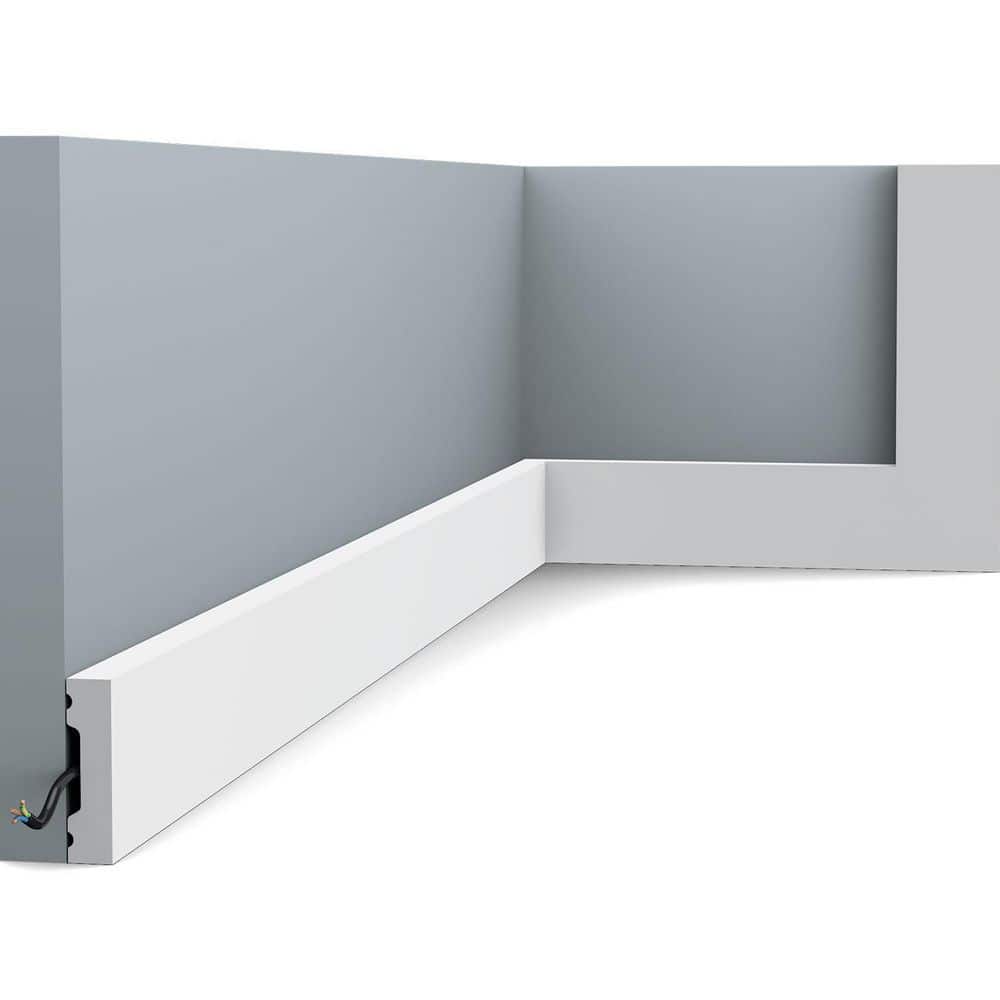 White High Impact Polystyrene Baseboard Moulding 1-5/8in H x 78-3/4in L