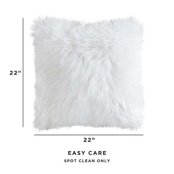 Juicy Couture Alexus Ultra plush Faux Fur Decorative Pillow, 20 x