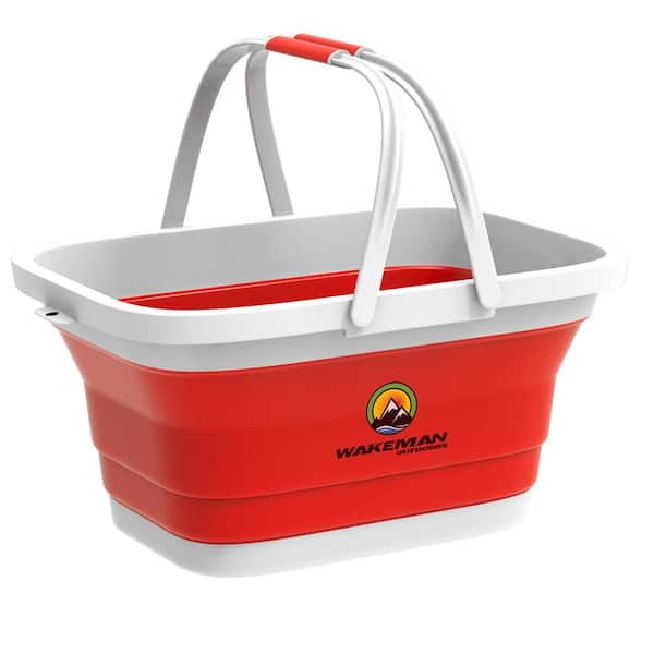 Wakeman Outdoors Red Collapsible Multi-Use Camping Basket with Comfort Grip  Carrying Handles HW4700043 - The Home Depot