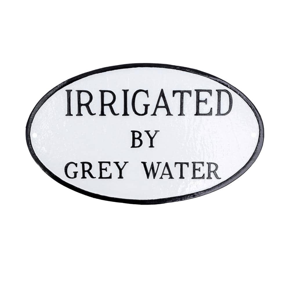 8.5 in. x 13 in. Standard Oval Irrigated By Grey Water Statement Plaque Sign - White/Black price history on PriceWatchPro