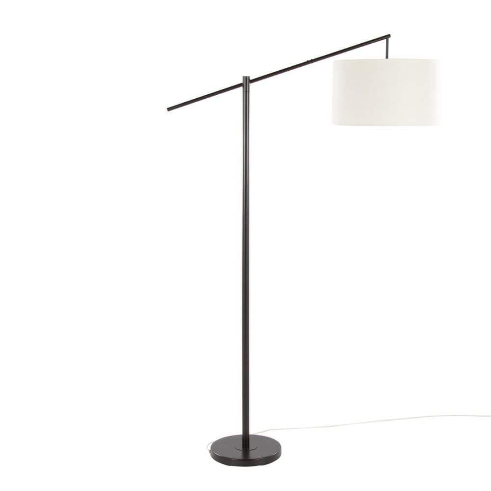 69 in. Bronze Contemporary Metal 1-Light Smart 1-Way (On/Off) Standard Floor Lamp for Living Room with Linen Drum Shade price history on PriceWatchPro