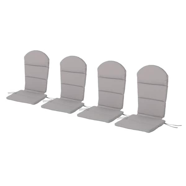 Noble House Malibu Gray Outdoor Patio Adirondack Chair Cushion (4-Pack)