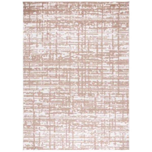 Rumi Shag 8 ft. x 10 ft. Beige/Ivory Distressed Area Rug