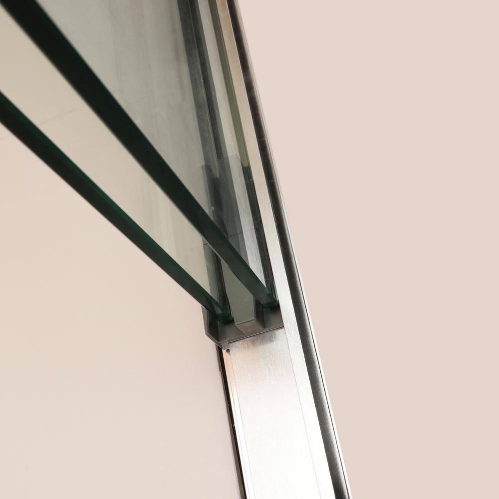 48" W x 76" H Brushed Nickel Semi-Frameless Sliding Shower Door