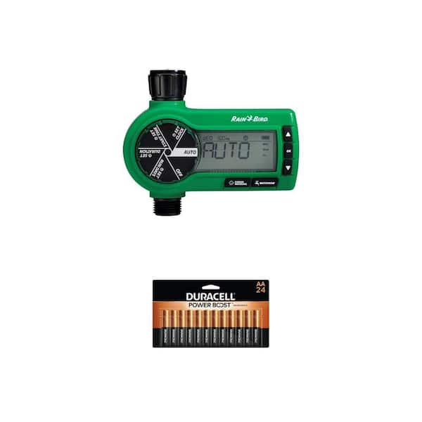Electronic Hose Timer and Coppertop Power Boost AA Alkaline Batteries (24-Pack) Combo