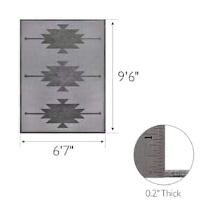 Tegan Gray 7 ft. x 10 ft. Southwestern Polypropylene Indoor/Outdoor Area Rug