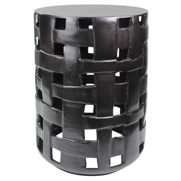 HomeRoots Shelly 13 in. Black Wood End Side Table