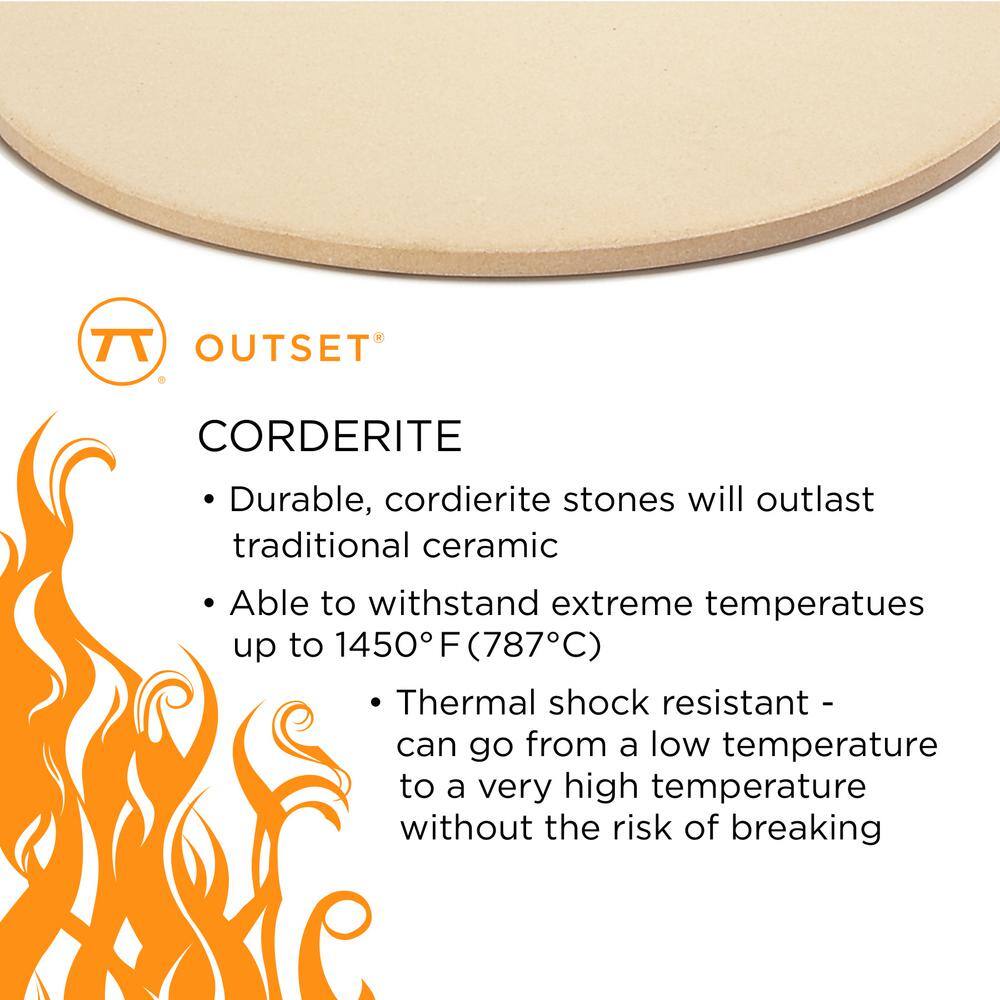 Round Beige Ceramic Pizza Grill Stone, 13"