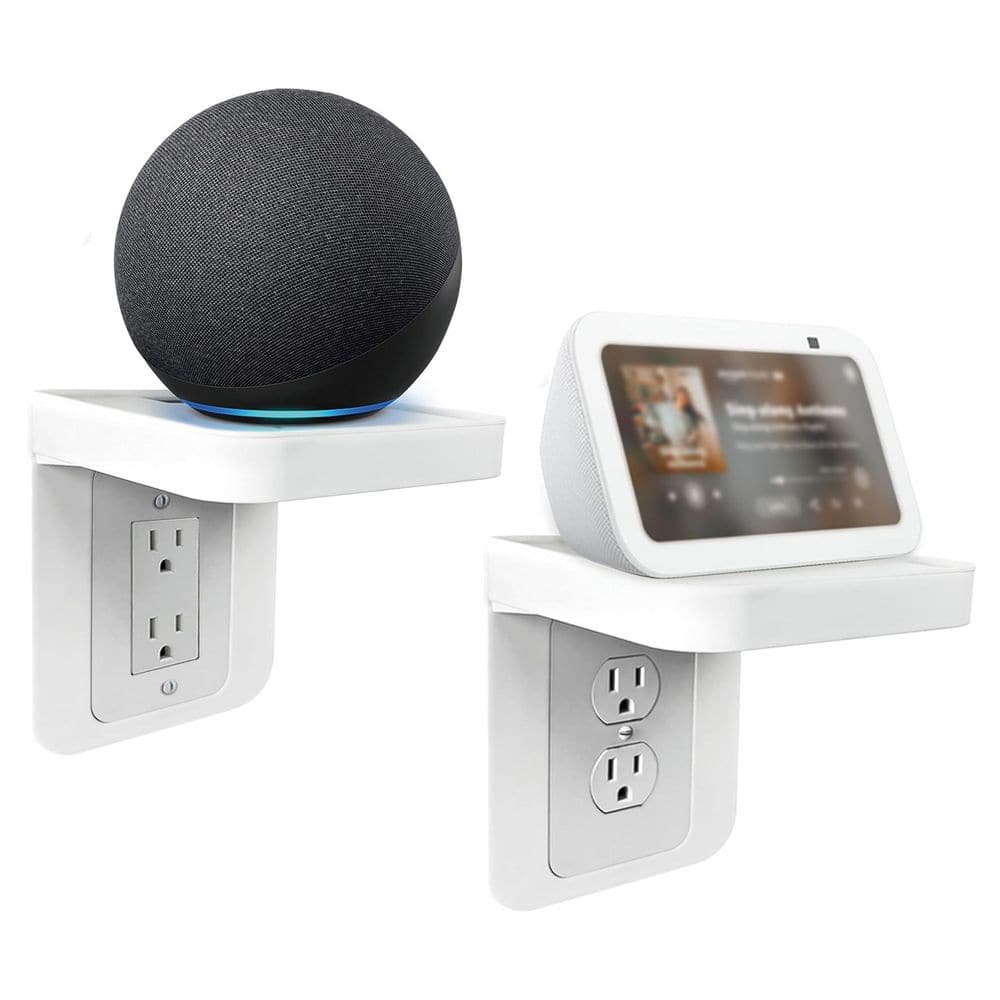 5 in. D x 6 in. W x 4 in. H Bathroom Wall Holder with Built-in Cable Management for Smart Home Decor