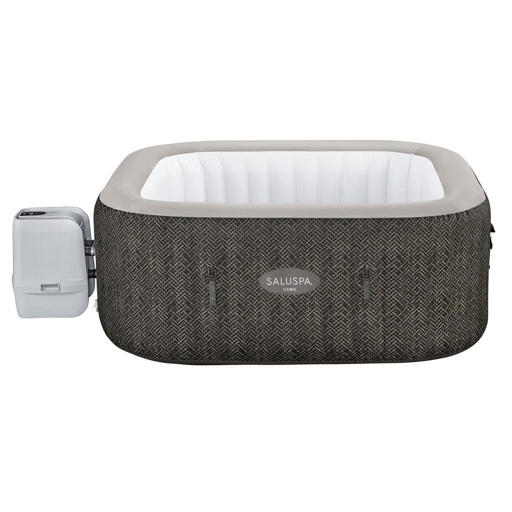 Bestway SaluSpa 6-Person Brown Inflatable Square Hot Tub with Seats and Headrest