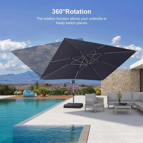PURPLE LEAF 10 ft. x 13 ft. Outdoor Patio Umbrella Cantilever