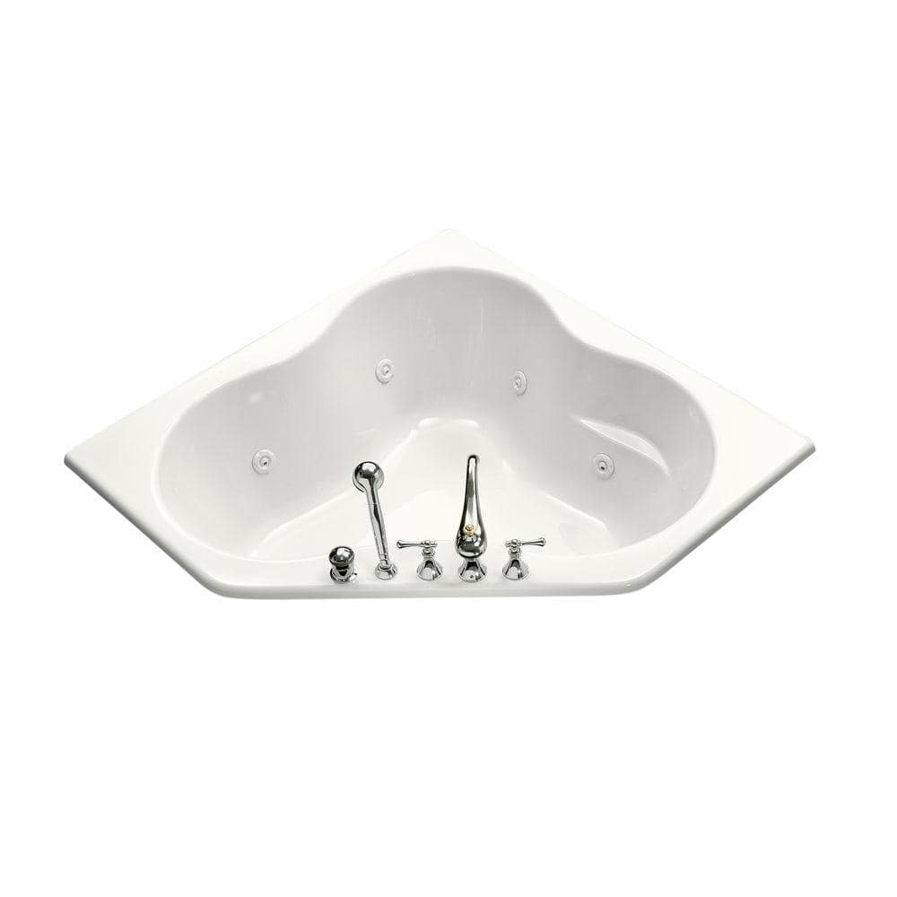 ProFlex 4-1/2 ft. Acrylic Oval Drop-in Whirlpool in White with Heater